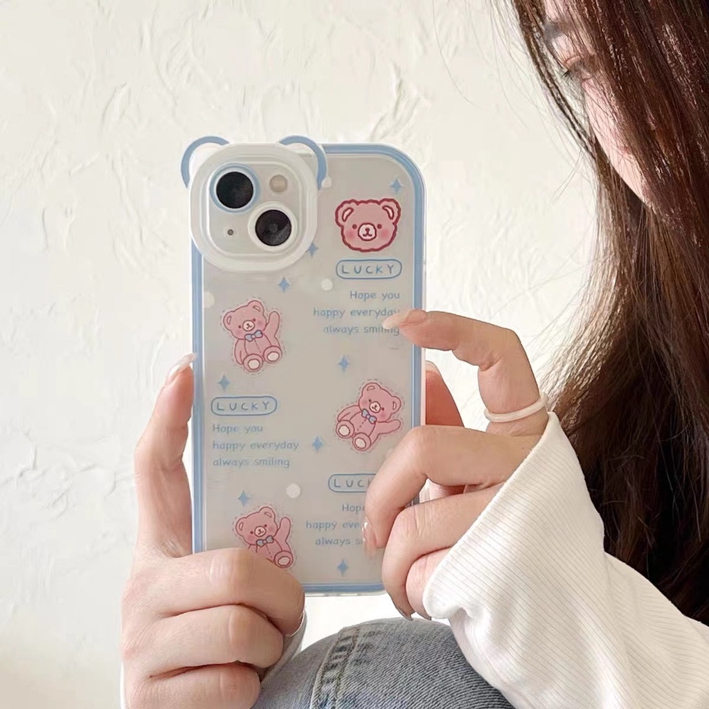 Soft Case Transparan Motif Beruang Untuk IPhone 13pro / mini 12promax / SE2 2020 / 11pro MAX / 6S / 7 / 8plus / XR