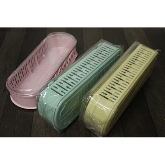 tempat sendok garpu sumpit tutup bening ukuran besar model unik