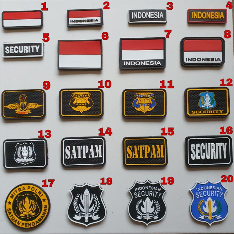 patch rubber logo security satpam - rubber patch security - tempelan emblem karet