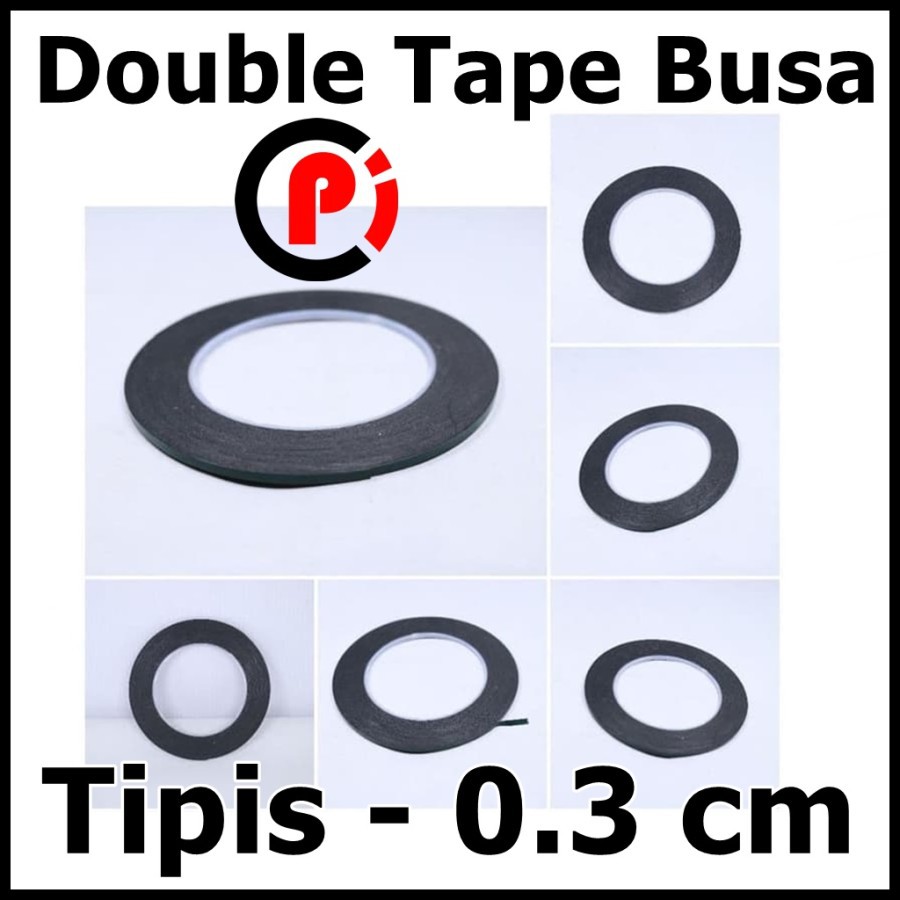 

Double Tape Busa Tipis 0.3 cm 3 mm Warna Hitam 0.3cm