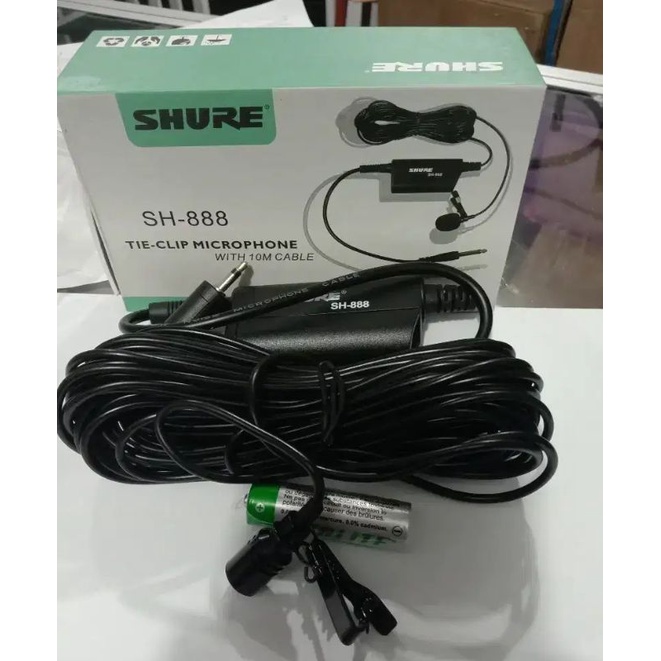 MIC JEPIT KABEL SHURE SH 888 CLIP ON MICROPHONE MIK
