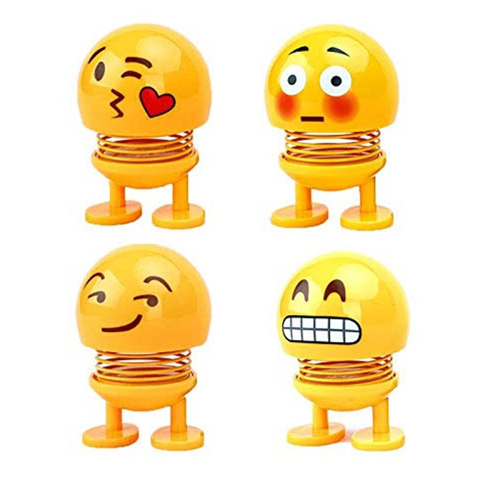 Boneka Pajangan Dashboard Mobil Lucu Emoji Karakter Mini Bisa
