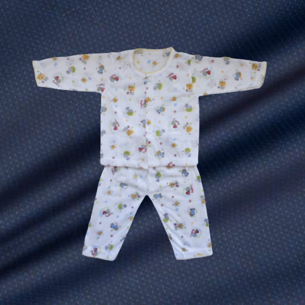 Setelan Baju Tidur Bayi Lengan Panjang Print 0-3 bulan