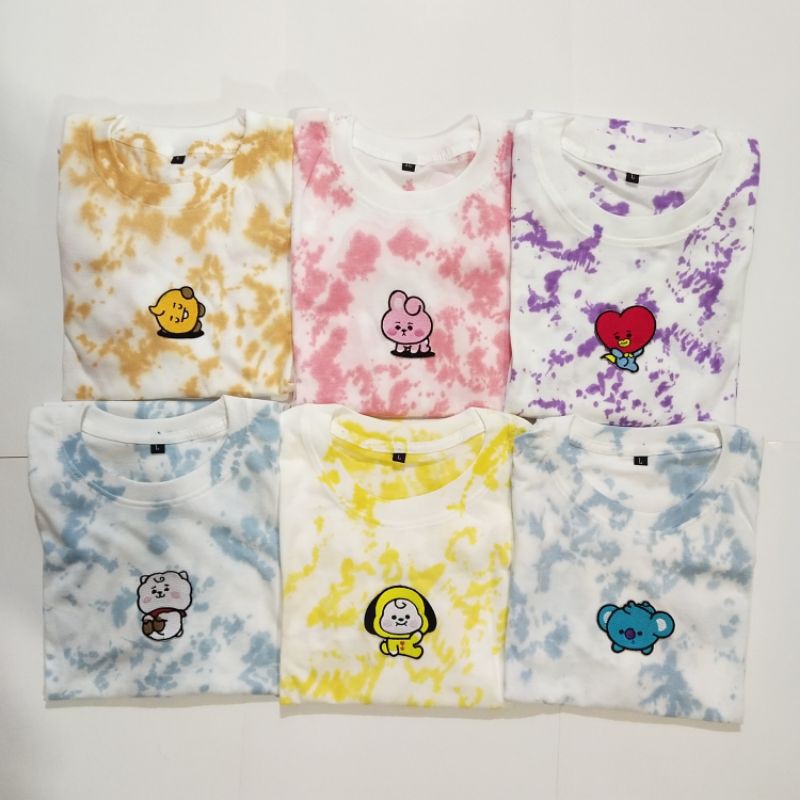 KAOS TIE DYE KARAKTER BT21