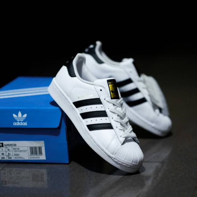 Sepatu Adidas Original Adidas Superstar Foundation Pack White Black Gold Sneakers Superstar Shopee Indonesia