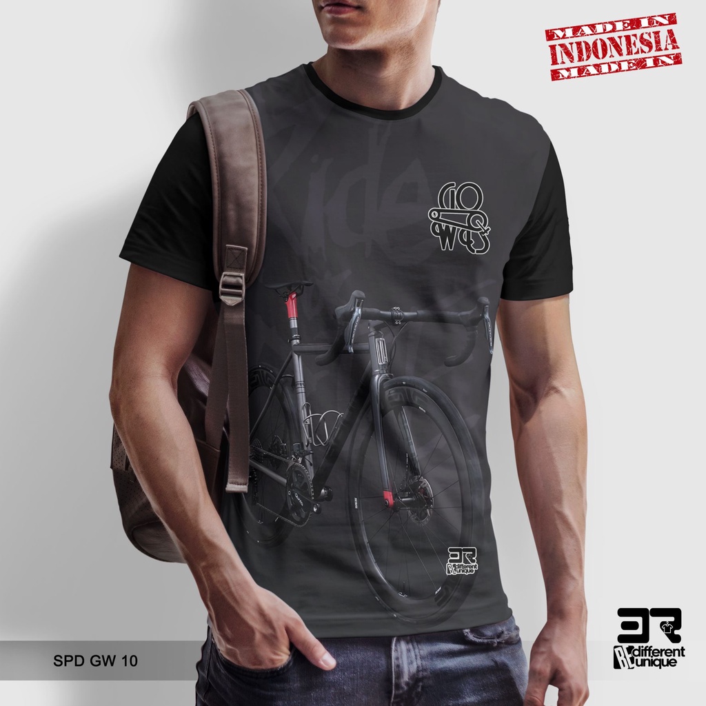 [ COD ] KAOS PRINTING GAMBAR SEPEDA GW 10 - BAJU DISTRO ORIGINAL MOTIF HOBI HOBBY OLAHRAGA OLAH RAGA