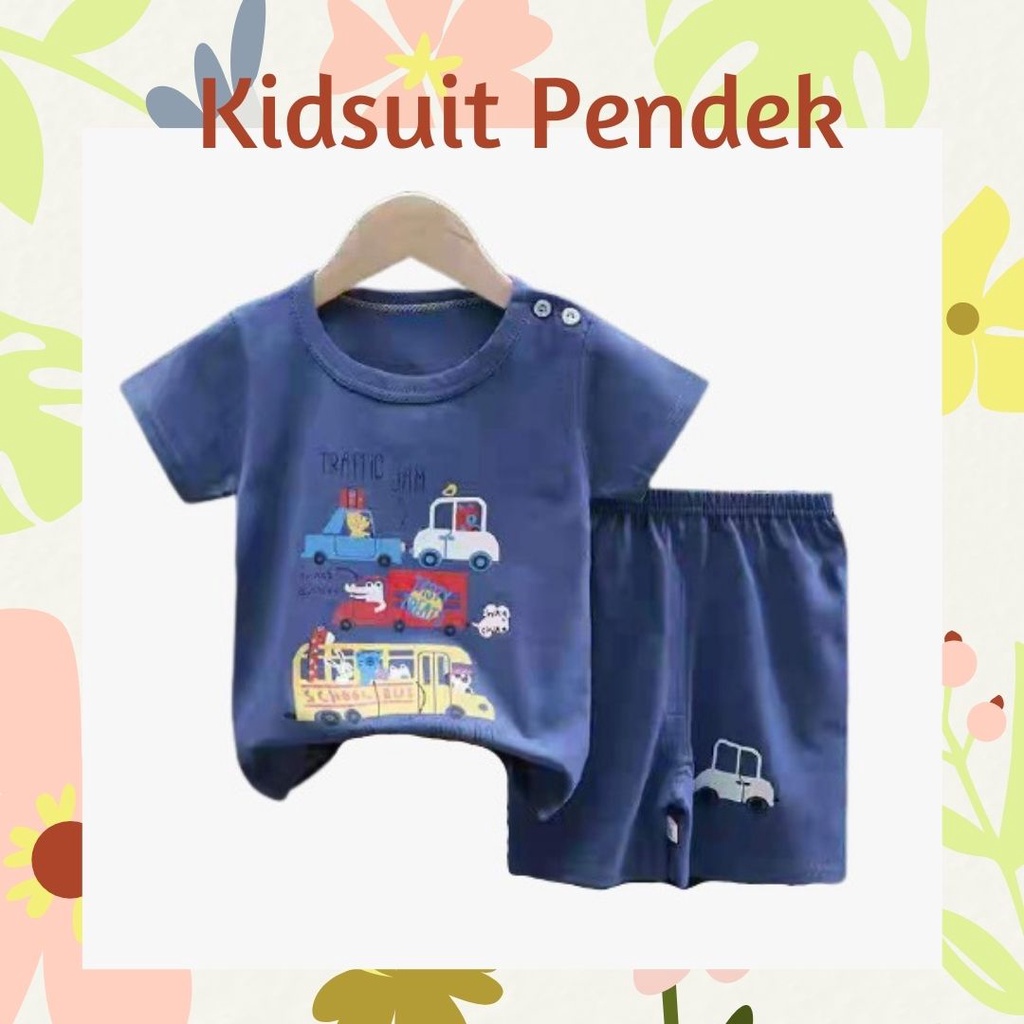 Plazababyku KIDS SUIT PENDEK H5 Setelan Anak Bahan Kaos Lengan + Celana Berkualitas Import ebv cowok NEW2