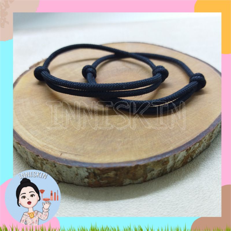 3mm Gelang Prusik / Gelang Hitam Polos / Gelang bracelet / Gelang Tali Hitam Polos / Gelang Prusik