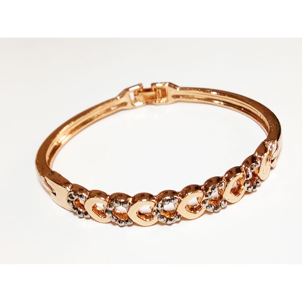 VeE Gelang Wanita Lapis Emas 18K Kristal Swarovski GWH2