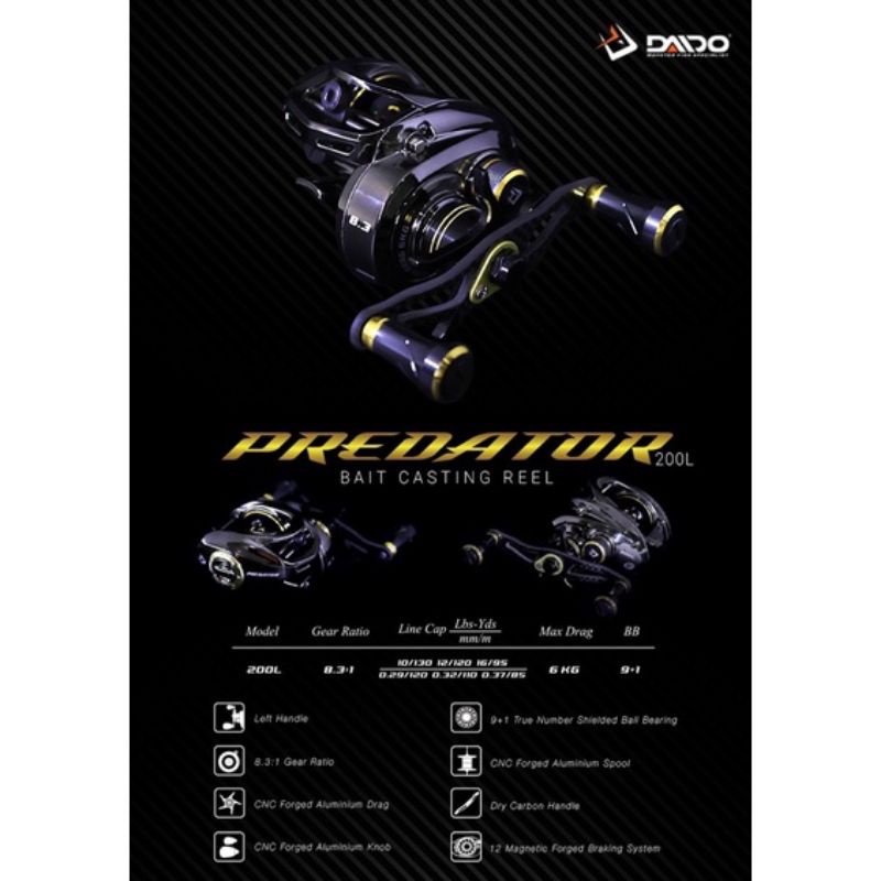 reel bc daido predator 200L