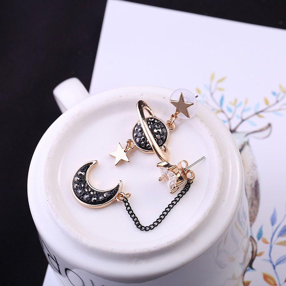 Needway Menjuntai Anting Rumbai Panjang Kreatif Bintang Dan Bulan Planet Brincos Aksesoris Fashion Drop Earrings