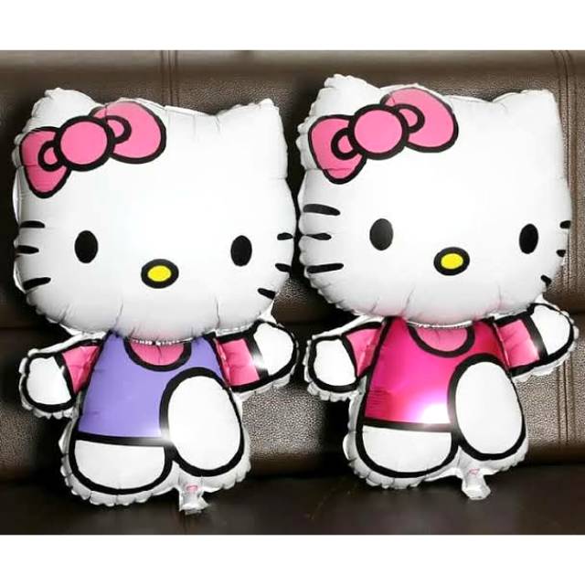 Balon Foil Hello Kitty Run Pink Ungu
