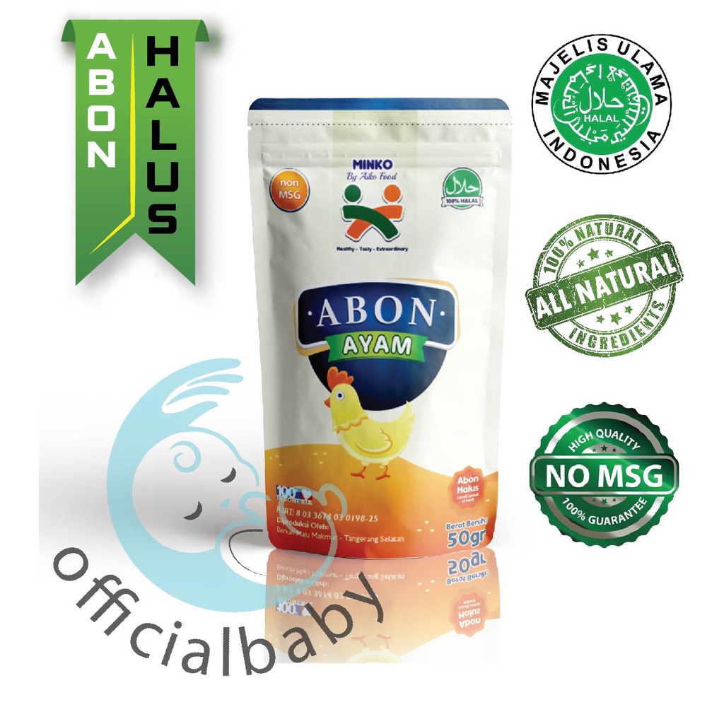 

Abon Ayam Mpasi Alami Tanpa Pengawet non MSG Aiko Healty Food 50gram