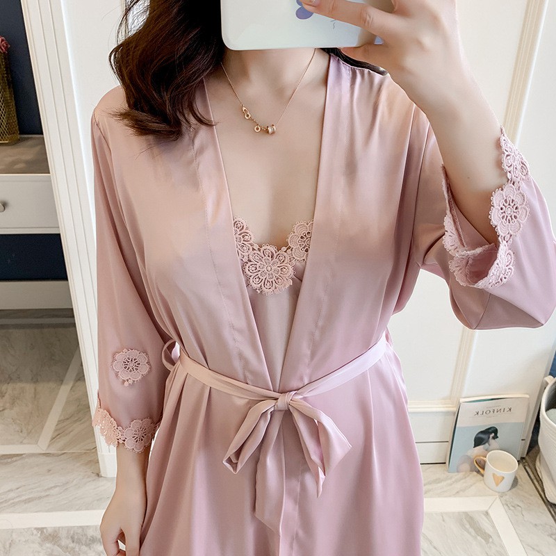 Vee-silk summer kimono 8033 pad bra/seserahan/baju tidur-3