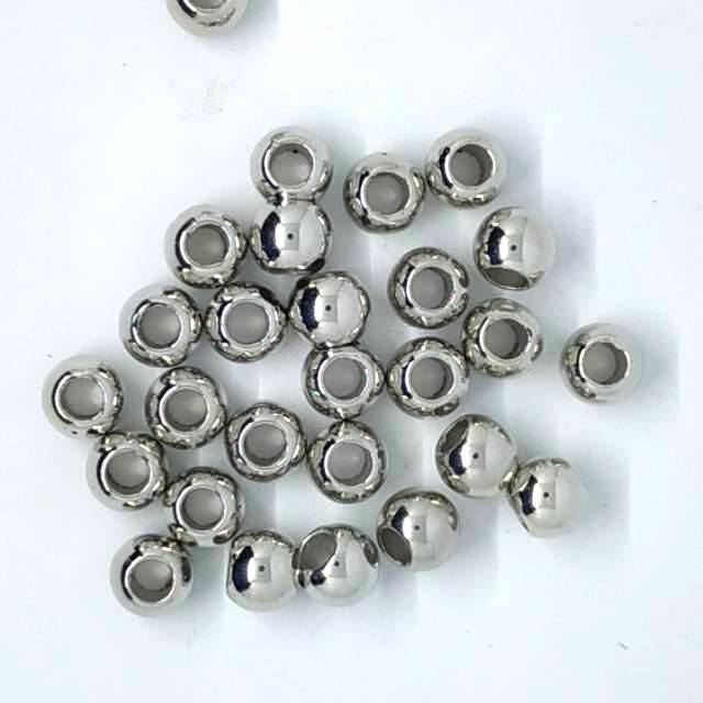 Mote silver super uk 12 mm perlusin lubang besar