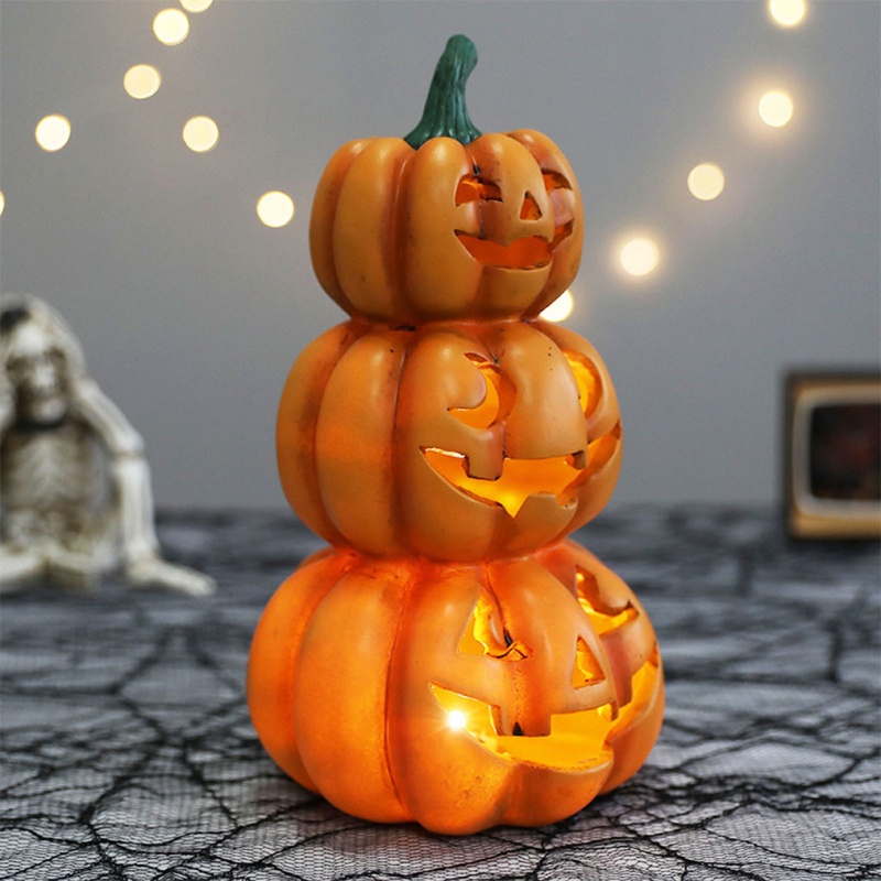 Zzz Lampu Lentera Portable Bentuk Labu Halloween Untuk Dekorasi Rumah Hantu