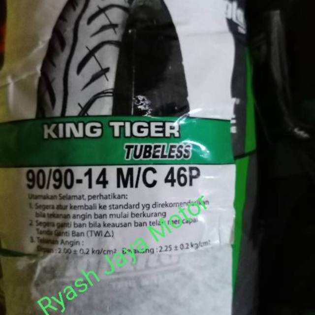 Ban tubeless kingland tiger 90/90-14 for vario/beat/scoopy/vario 150/110/125/mio m3/mio J/x-ride/fin