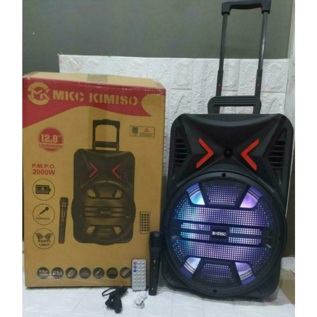 SPEAKER BT KIMISO QS-1205 12''INCH + MIC KABEL+ REMOTE CONTROL