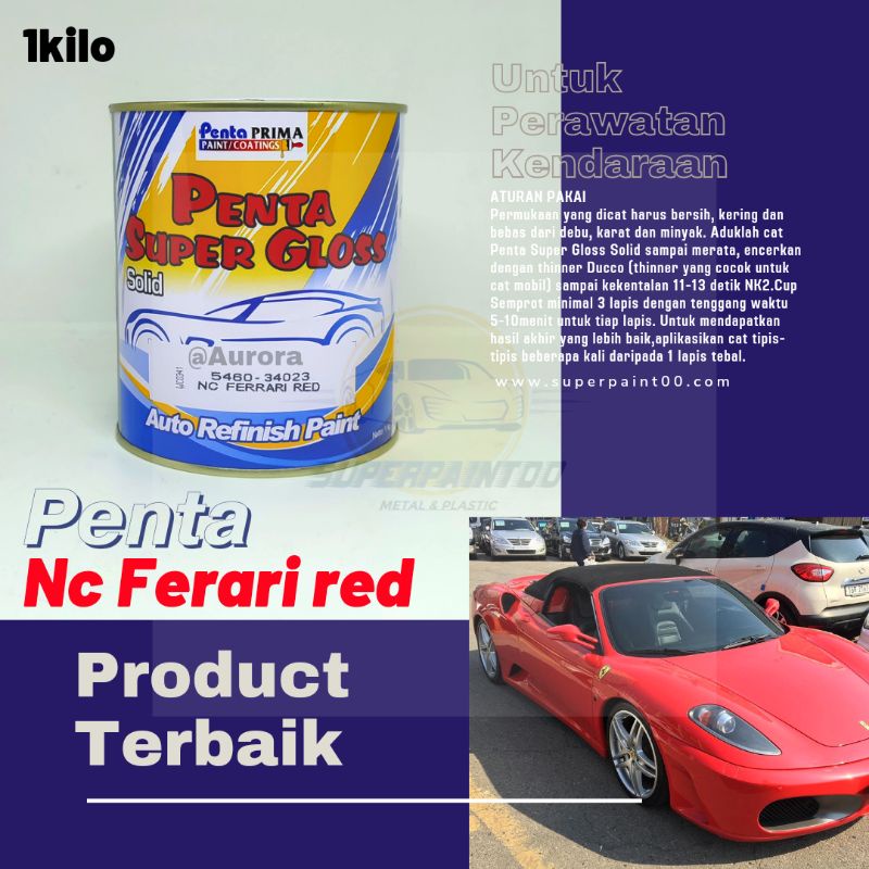 Cat Penta Super Gloss Ferari Red Solid Merah Ferari Solid 1kg