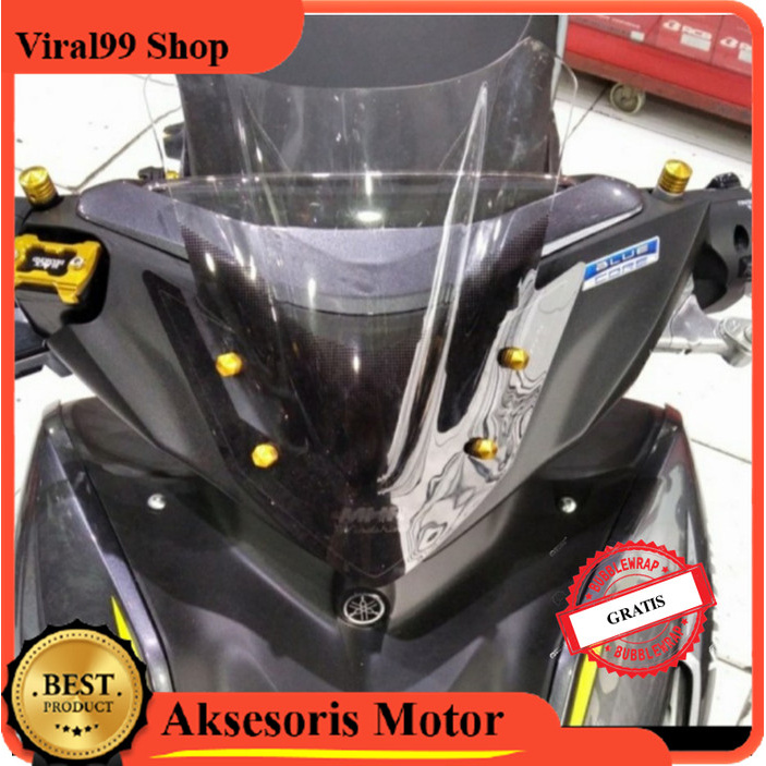 Visor New Aerox 155 Connected Carbon MHR Black Series Clear dan Smoke