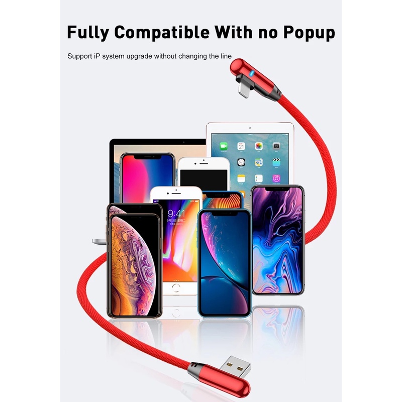 Kabel Data / Charger Usb Tipe C Model Siku Ganda Untuk Apple / Android