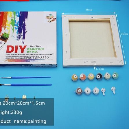 

Bagus Banget.. TOPER Paint By Number Kit DIY 20x20 Canvas (Free Kuas dan Cat Air) Painting Set/ Canvas Lukisan 20x20