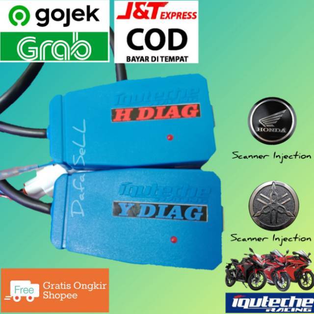 2 alat SCANNER DIAGNOSA MOTOR HDIAG YDIAG HONDA YAMAHA IQUTECHE Tool spare part motor Injeksi