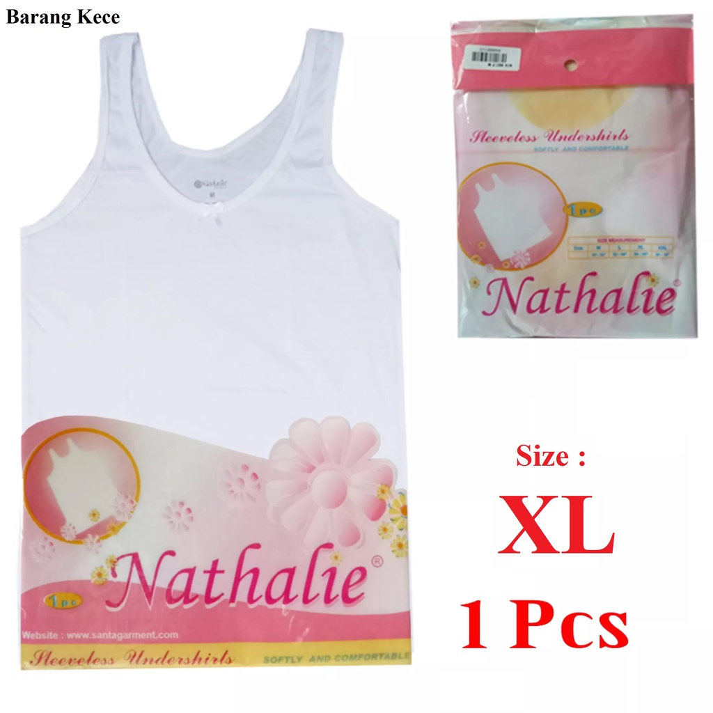 Kaos Dalam Cewek / Tank top Wanita / Singlet Perempuan Bahan Katun Vanella - COD barangkece-Nathalie XL - Putih