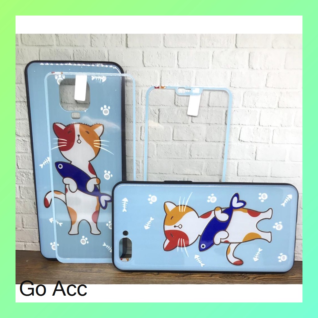 Softcase Tempered Glass karakter Oppo A1k, Realme C2,A31/Neo 5,A33,A53,A3s,C1,A52 A72 A92,V5,A5s,A7,A12,A11k,2 Pro,U1,U2,5 5i 5s,7i,C17,C11,C12,Samsung J2 Prime,Vivo Y11 Y12 Y15 Y17 Y30 Y30i Y50,Y91C,Xiaomi Redmi 4A,5A,8A,9,9C,Note 8,9 Pro HCTG 29
