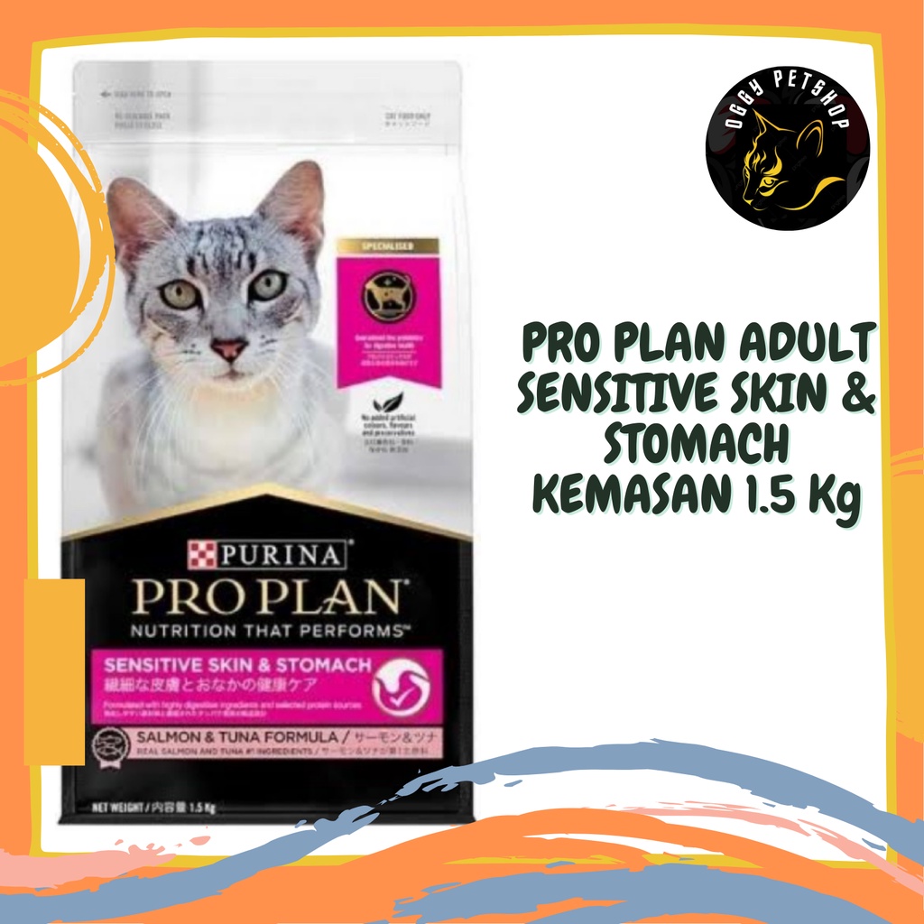 PROPLAN CAT Adult Sensitive Skin &amp; Stomach Pro Plan Makanan Kucing Freshpack 1.5 Kg