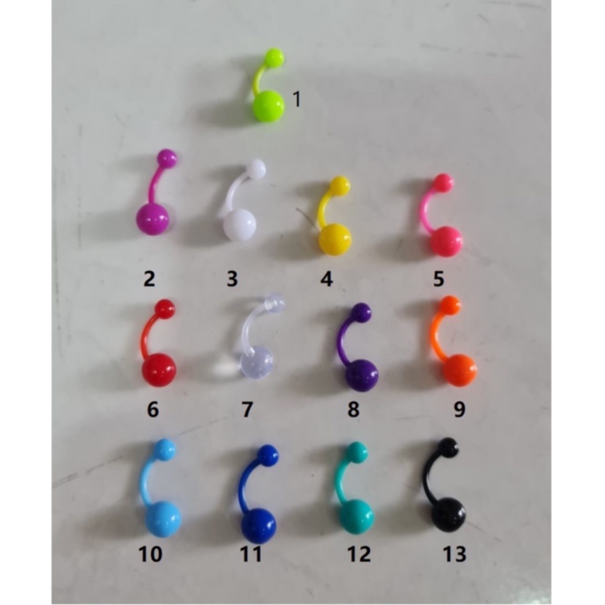 TBI Anting Plastik Anti Alergi Perut Barbel Tindik Navel Belly Piercing