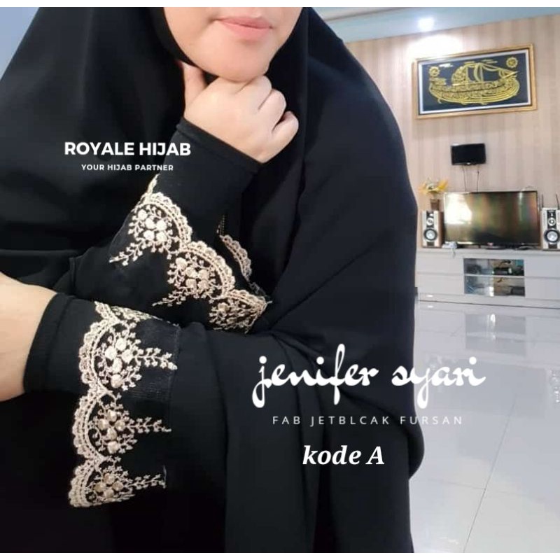 JENIFER SYARI SIZE S - Xxxl BAHAN JETBLACK PREMIUM CADAR BANDANA