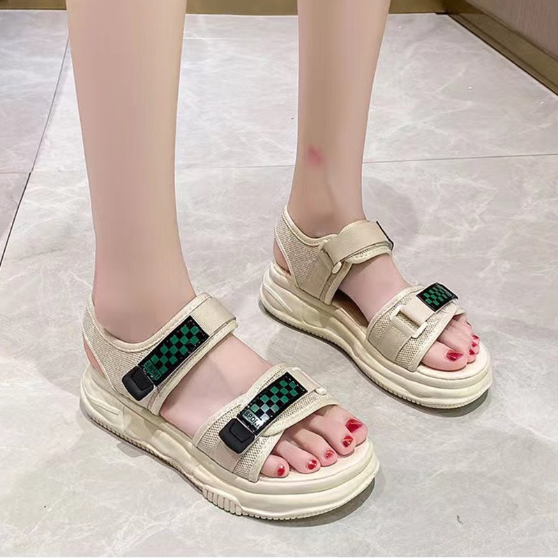 Sepatu Sandal Wanita Hangout Fashion Cantik Original  Wedges Tinggi Sepatu Cewek Pelajar Nyaman Dipakai