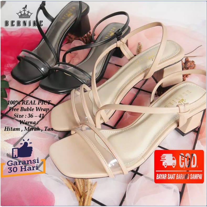 Sepatu Sandal High Heels Hak Tahu Tali Wanita Perempuan Cewek Pump Shoes Premium 5cm Original 2021