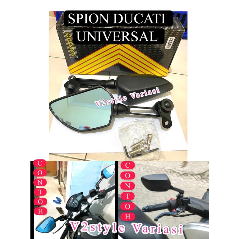 SPION DUCATI ORI KACA BIRU SET PNP HITAM IMPORT Lexi Aerox Vixion  Xmax Nmax Byson R15 R3 NOUVO Freego Vega YZF WR155 Grand MT25 BYSON GT 125 XSR CBR PcX VARIO VERZA MEGA PRO FORZA TIGER SONIC GL WIN GRAND SPACY FU SKYWAVE