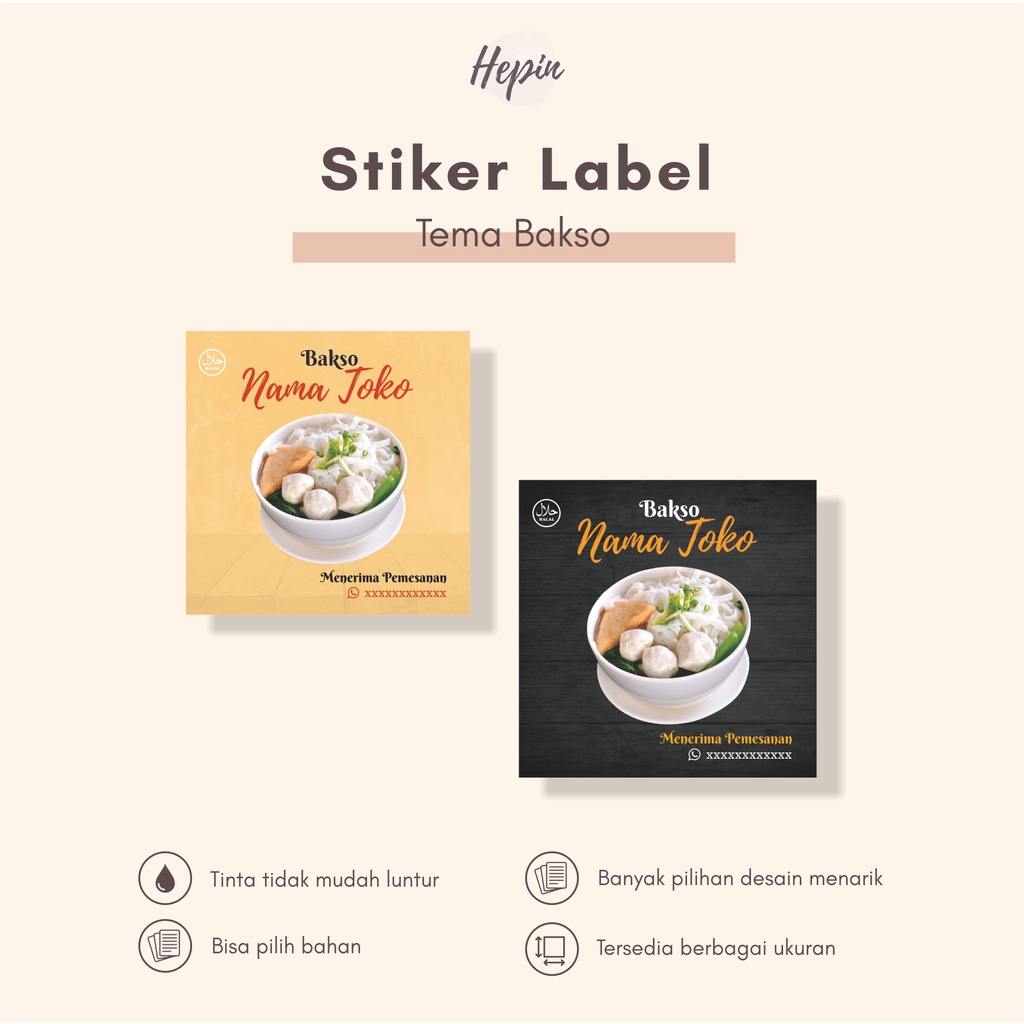 

cetak stiker label tema BAKSO/label produk/murah