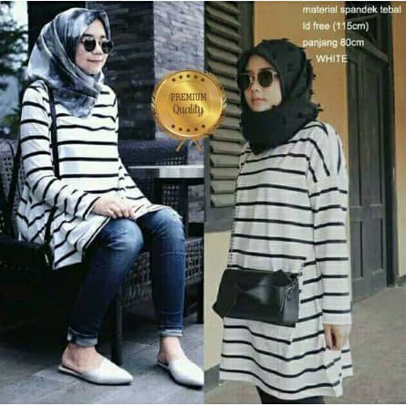 Baju Atasan Tunik Salur Jumbo Paling Murah