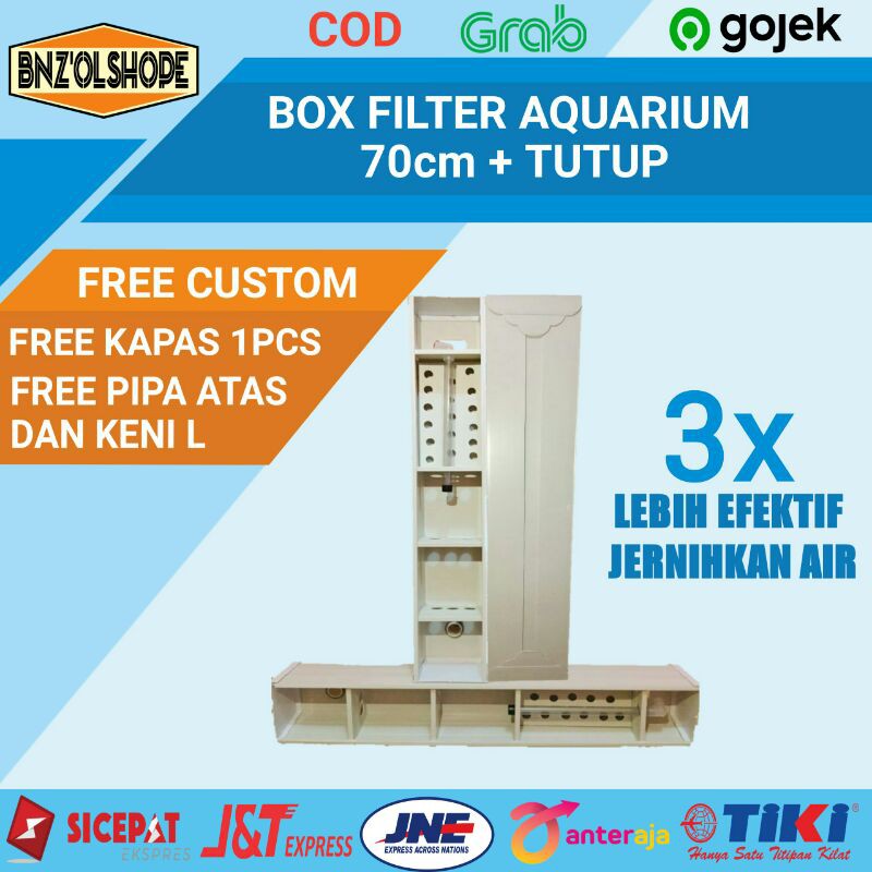 filter talang/box filter aquarium Ukuran 70.cm + Tutup