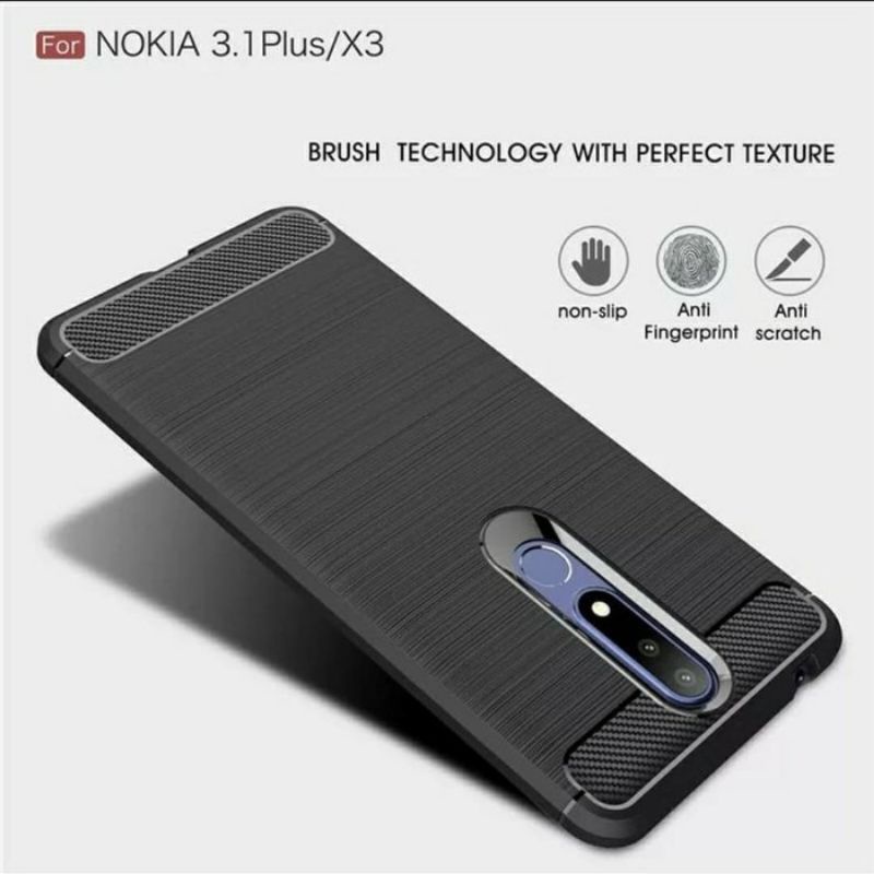 Nokia 3.1 Plus Rugged Armor Case XPHASE Soft Gel Case - Polycarbonate