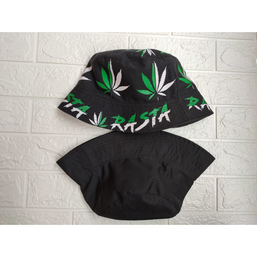 Topi bucket sablon premium bolak balik / Topi Bucket Sablon Rasta