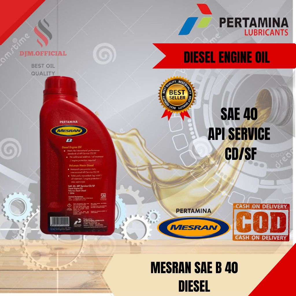 OLI MESIN DIESEL OLI MESRAN B 40 1LITER OLI PERTAMINA ORIGINAL