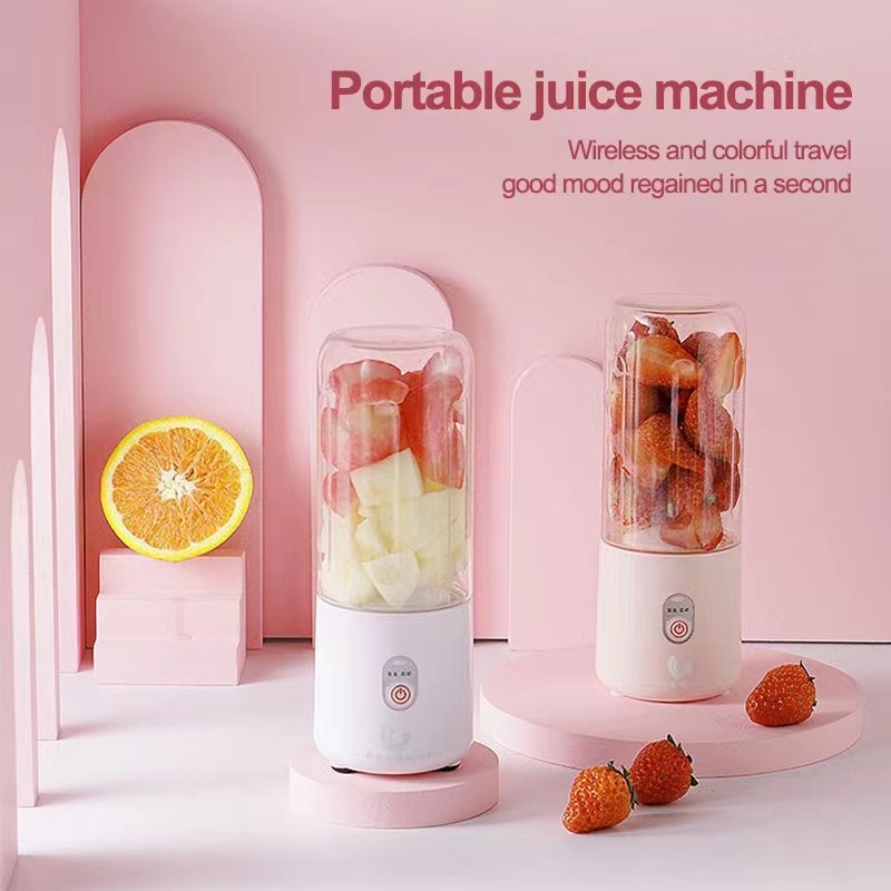 Blender Multi Fungsi Portable Juicer 400ML Botol Blender Jus Cup USB Listrik 4 Pisau Mata Bisa