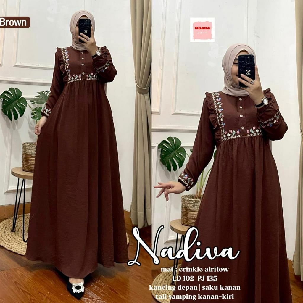 NADIVA DRESS BORDIR CRINKEL TERBARU