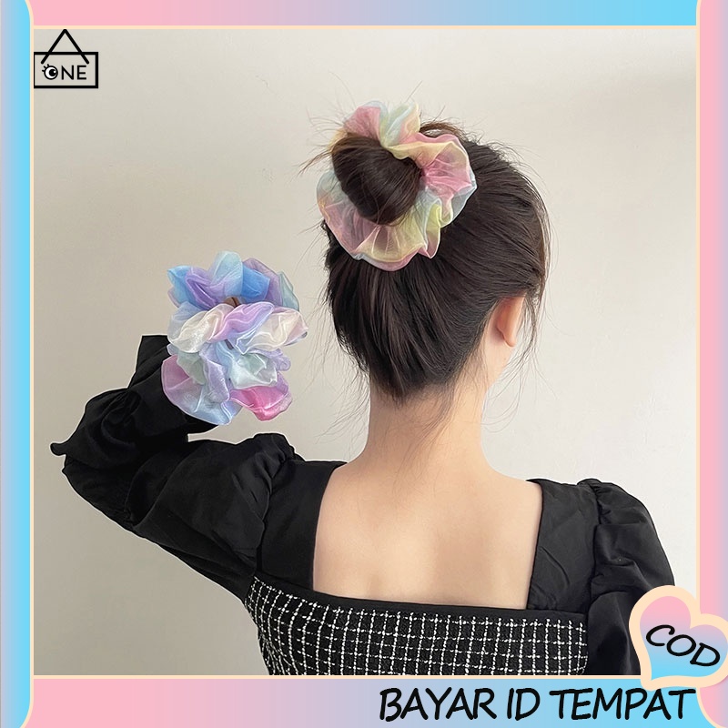 COD Ikat Rambut Warna Ikat Rambut Fashion Korea Liar Usus Besar Ikat Rambut Aksesoris Wanita A one