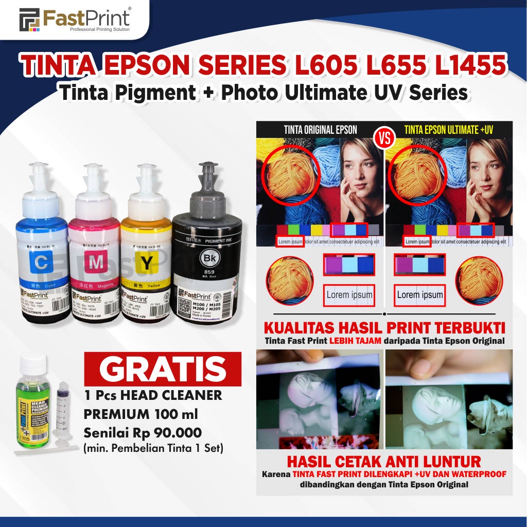 Tinta Printer Epson  L605 L655 L1455 1Set 4 warna