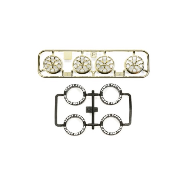 Unik Tamiya 95527 Low-Profile Tire  Gold Plated Wheel Set Y Spoke Diskon