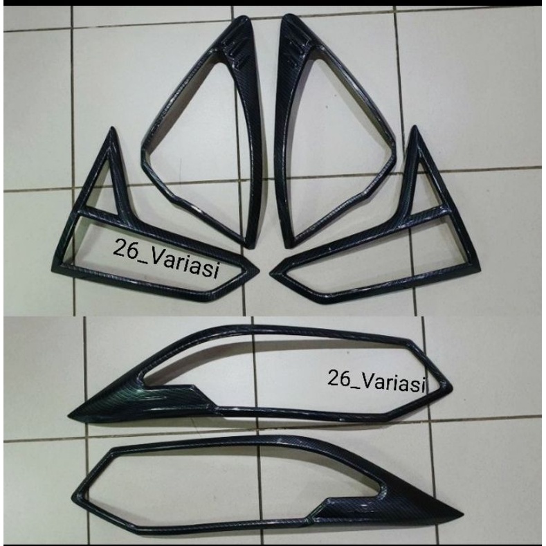 Honda HRV Garnis Carbon List Cover Lampu Depan/Belakang HRV