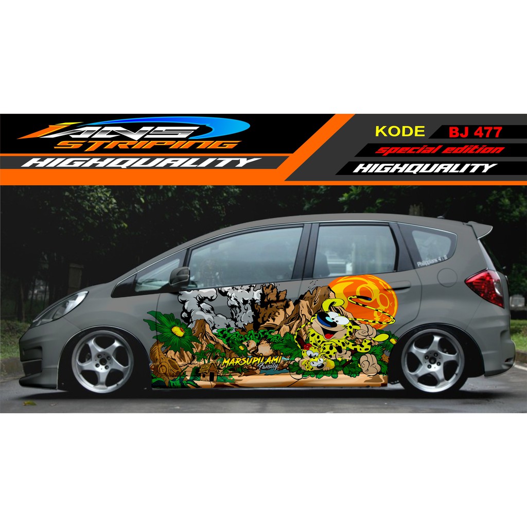 VARIASI STICKER MOBIL JAZZ, BRIO, AGYA, YARIS, SWIFT, SIGRA / DECAL STICKER MOBIL / STIKER MOBIL