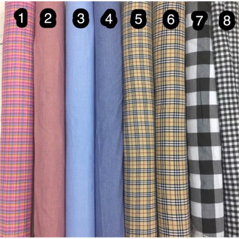 Kain Katun Kotak Kotak Yarndyed Lebar 150cm Per 0,5meter Kotak