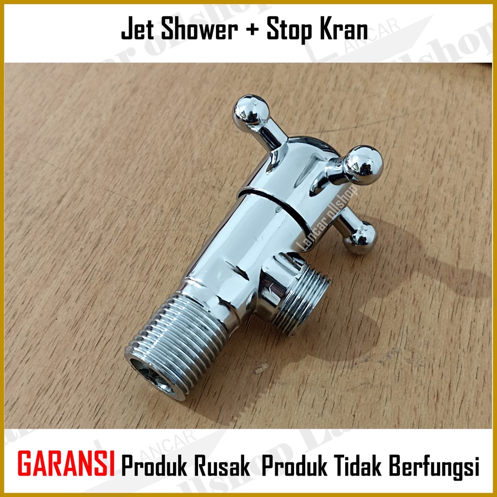 Jet Shower Kloset Toilet Closet Cebok WC Semprotan Duduk Kamar Mandi Ringan Kamar Mandi Krom Stop Kran 1 Set